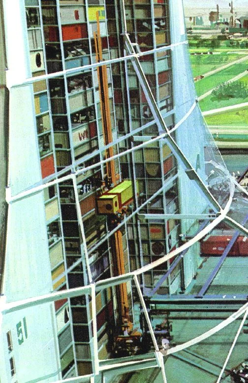 John Berkey — OTIS advertisements — image 16 of 19, Retrofuturisme archive